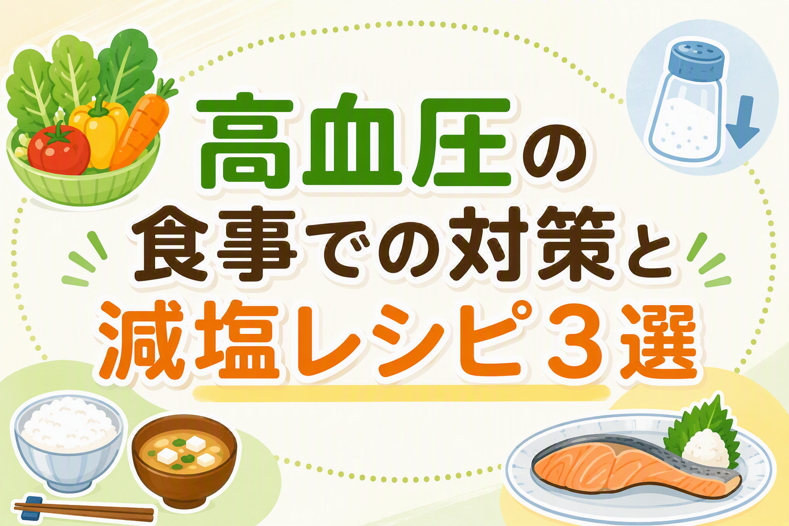 高血圧の食事での対策と減塩レシピ３選